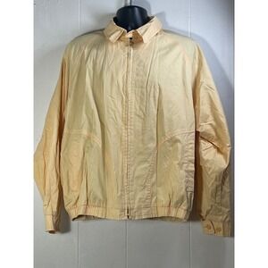 Salmon River Traders Yellow Bomber Jacket Lightweight Zip Up Size L vtg